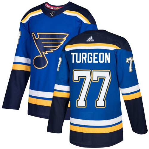 Adidas Men St.Louis Blues 77 Pierre Turgeon Blue Home Authentic Stitched NHL Jersey